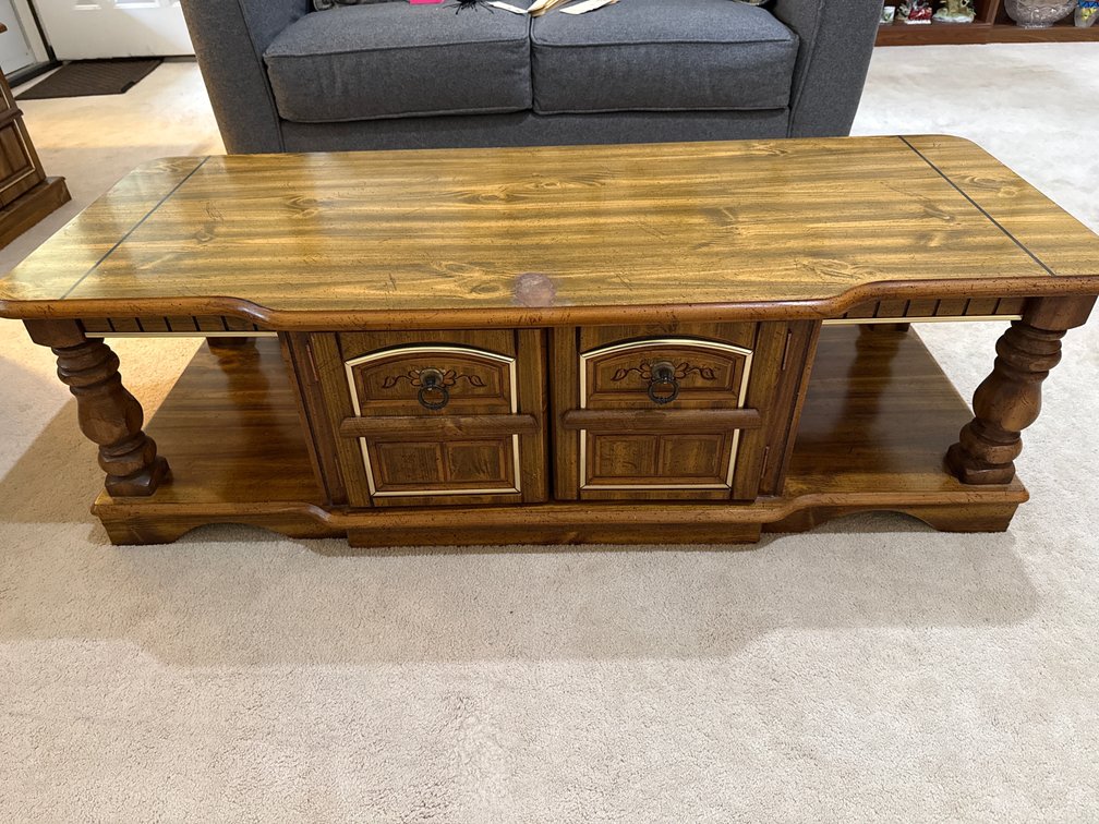 Traditional Carved Wood Coffee Table