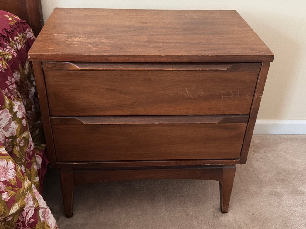 Mid-Century Modern Two-Drawer Nightstand
