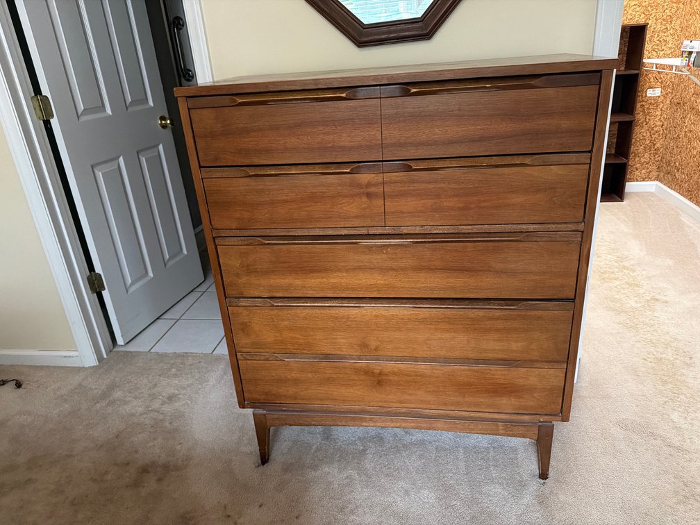 Mid-Century Modern 5-Drawer Tallboy Dresser