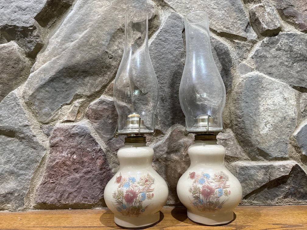 Vintage Floral Oil Lamps
