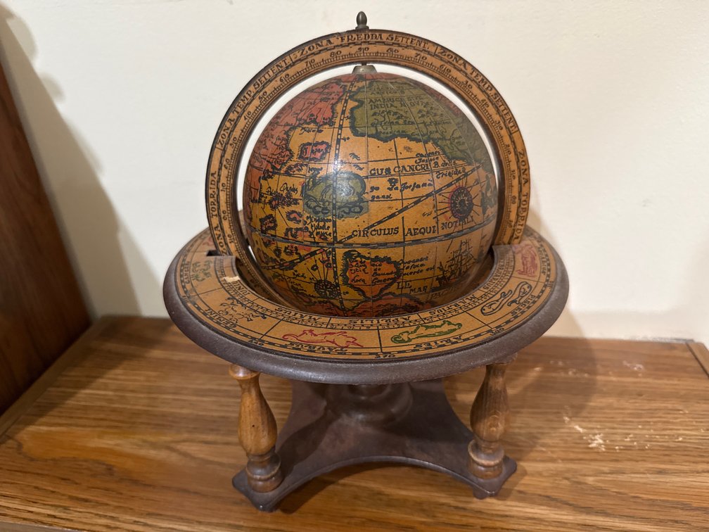Reproduction Terrestrial Globe with Zodiac Horizon Ring