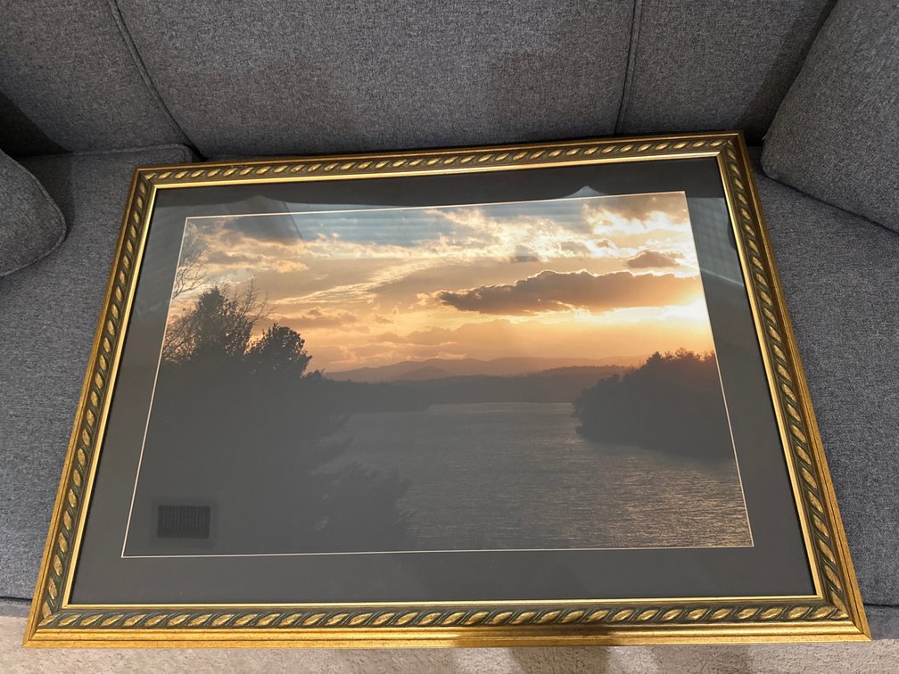 Framed Landscape Photography with Gold-Tone Rope Frame