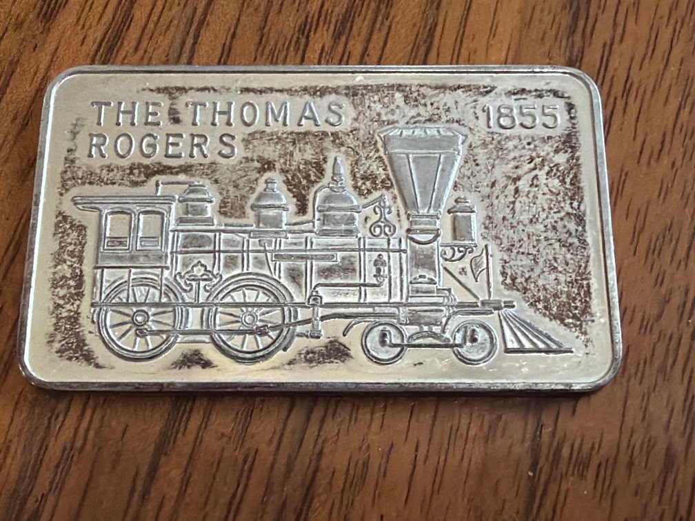 .925 Silver Lincoln Mint Thomas Rogers 1855 Locomotive Ingot