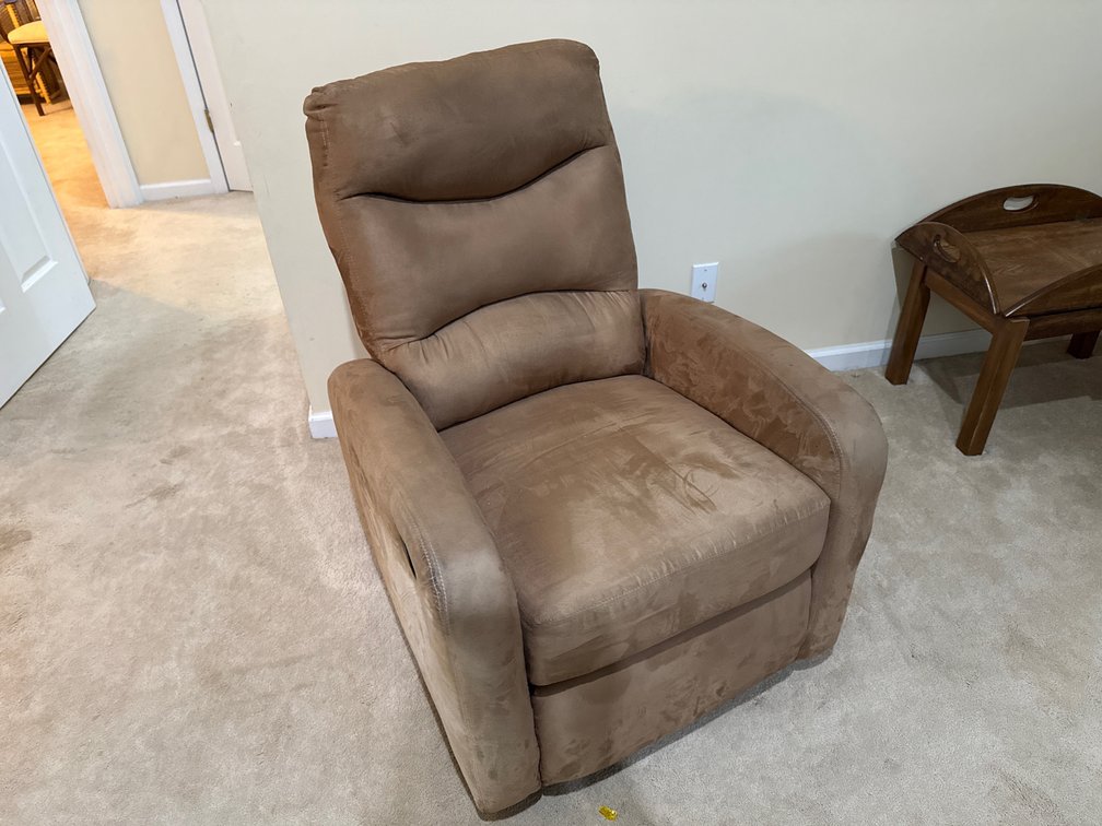 Brown Microfiber Manual Reclining Armchair