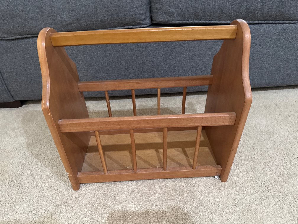 Wooden Spindle Magazine Rack