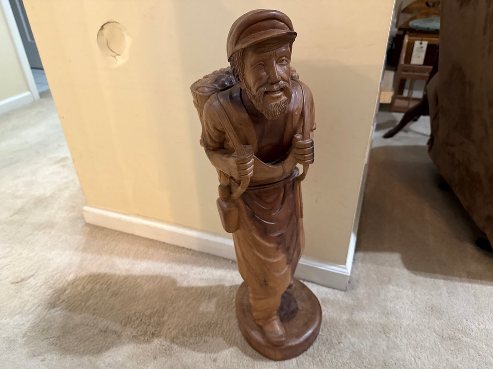Hand-Carved Wooden Harvester Figure