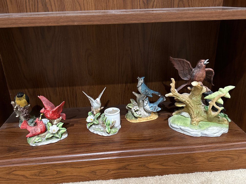Painted Ceramic Bird Figurines