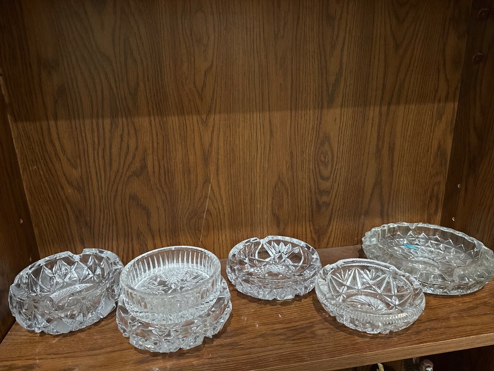Vintage Cut and Pressed Glass Ashtrays