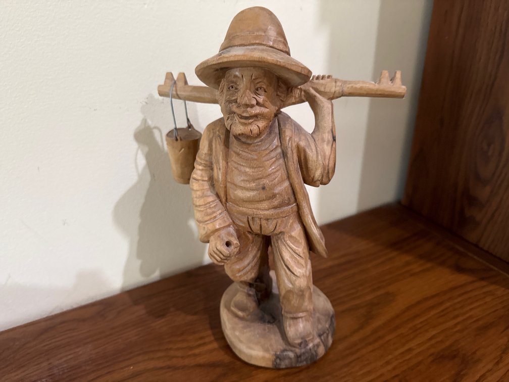 Hand-Carved Wooden Folk Art Figure