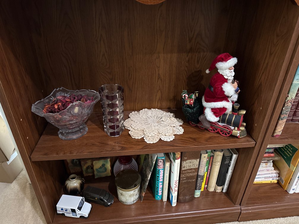 Assorted Books, Toy Trucks, and Decor Lot