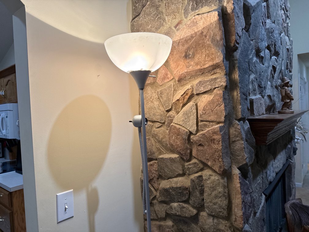 Metal Torchiere Floor Lamp With Reading Arm