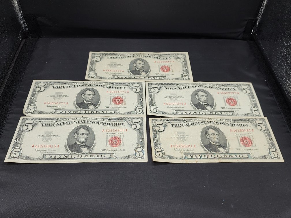 1963 Red Seal $5 Notes