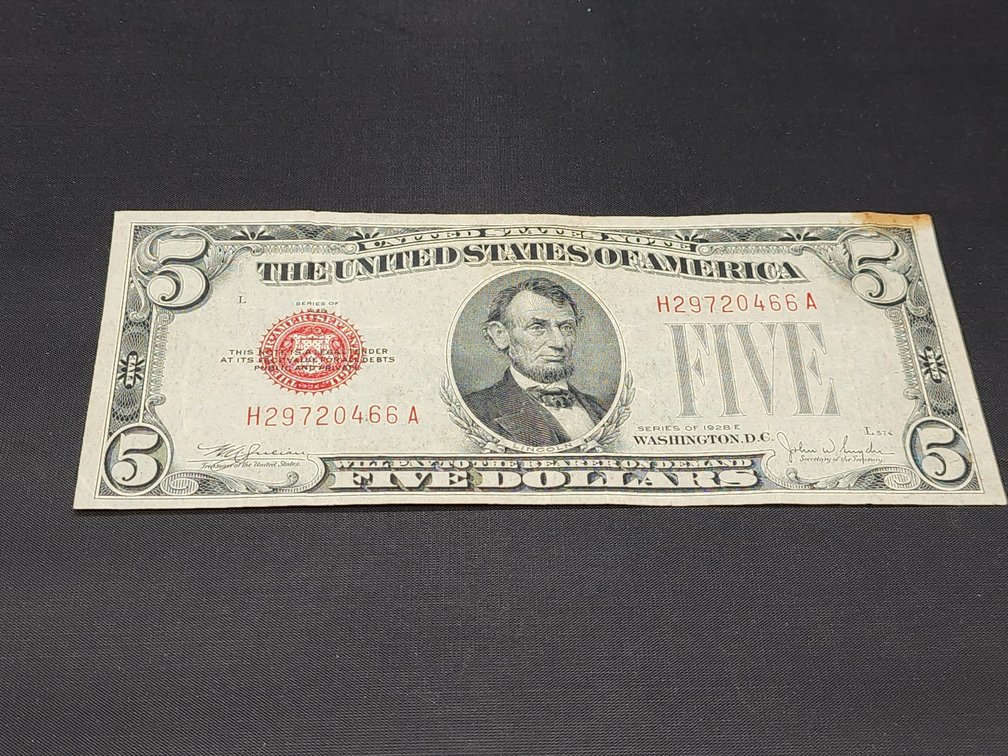 1928E Red Seal $5 Note