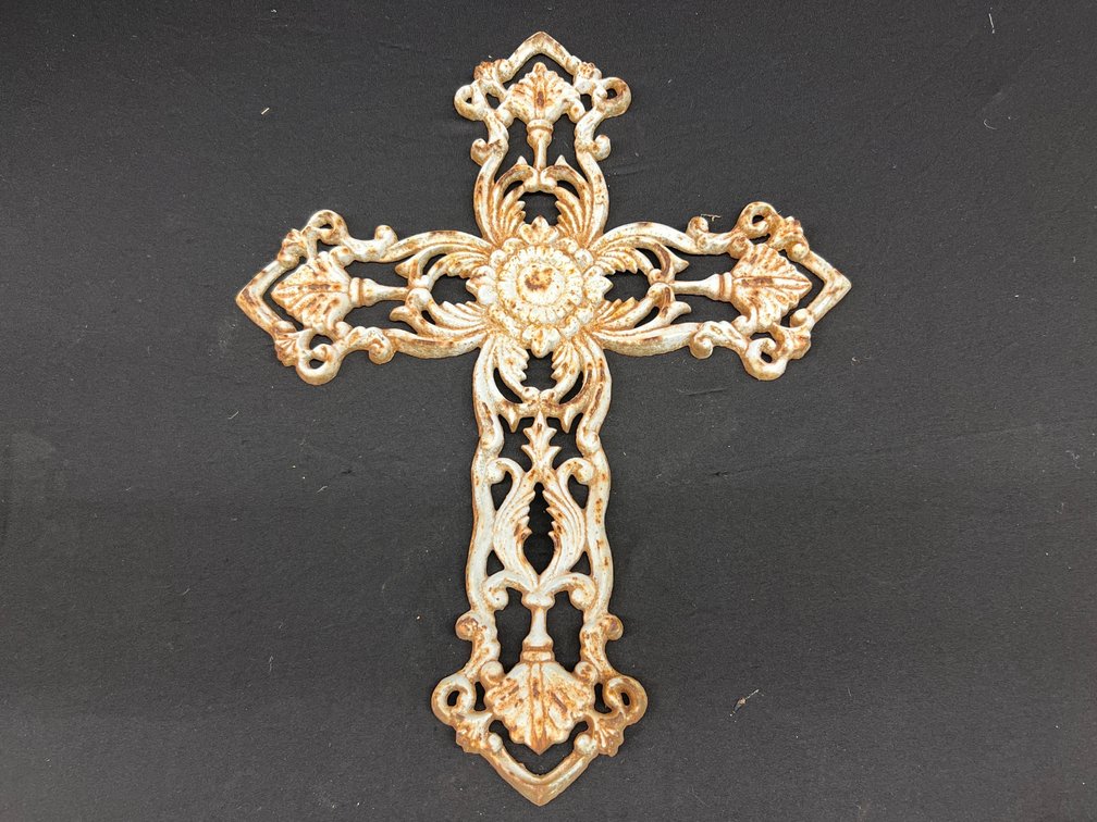 Ornate Cast Metal Wall Cross
