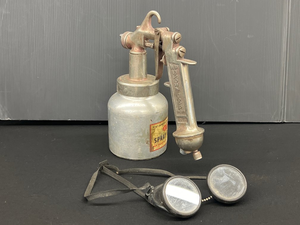 Vintage Spray Gun & Safety Goggles