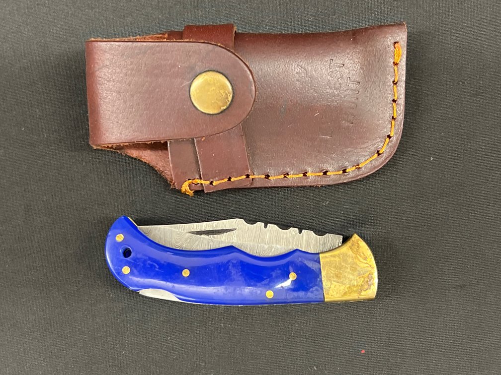 Damascus-Style Folding Knife