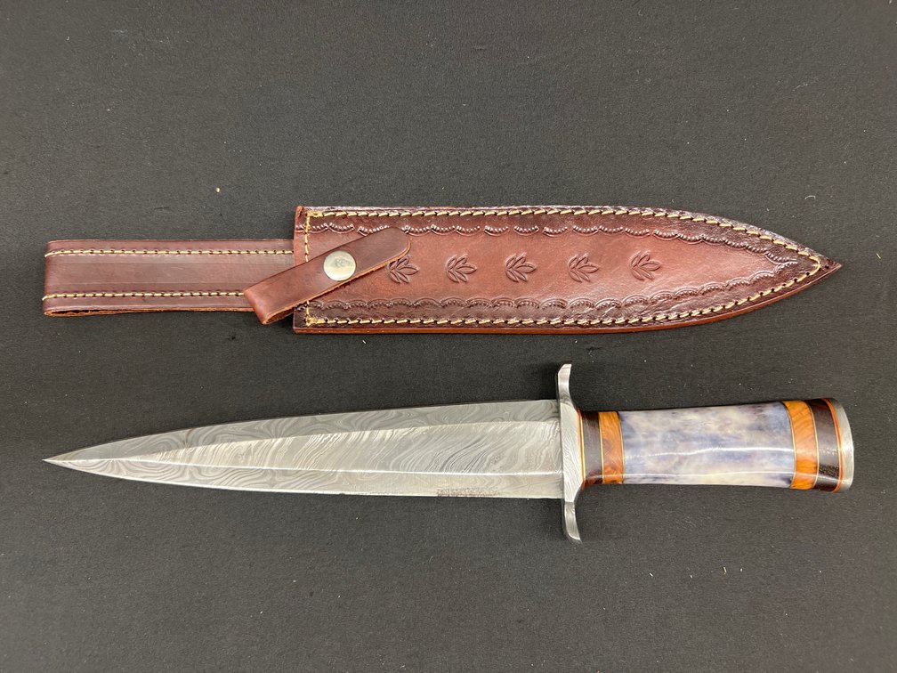 Damascus Steel Dagger with Sheath