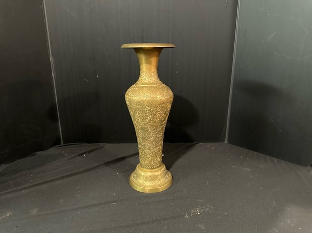 Image for Engraved Brass Vase