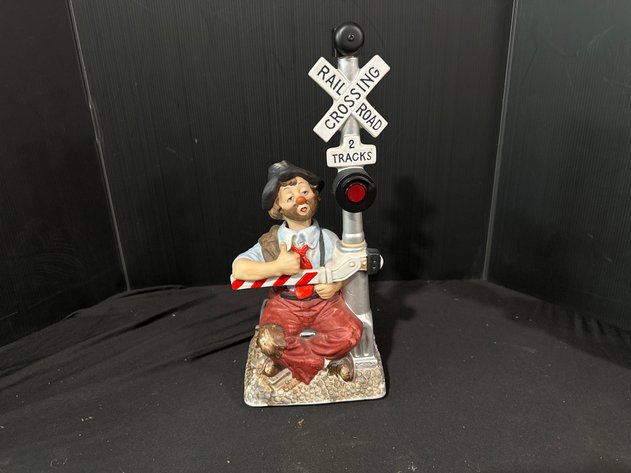 Image for Battery-Operated Hobo Clown Railroad Figurine