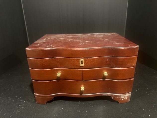Image for Tiered Burl Wood Style Jewelry Box