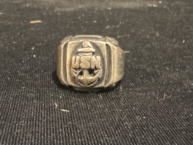 Image for Sterling Silver USN Anchor Signet Ring