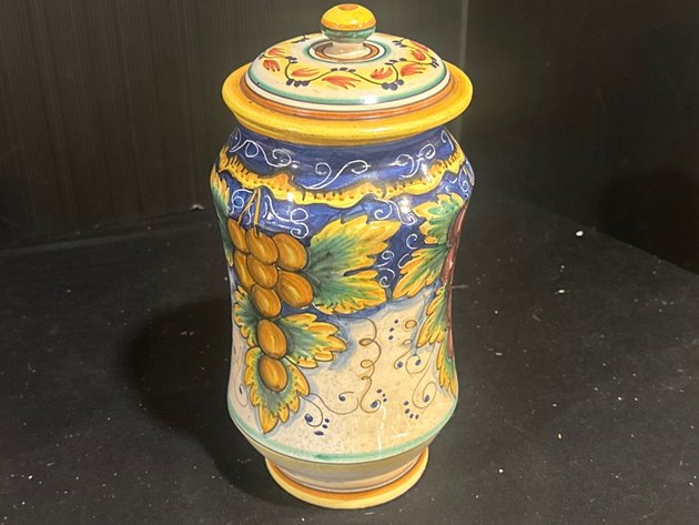 Image for Hand-Painted Italian Ceramic Canister