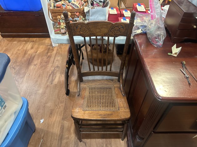 Image for Pressed-Back Oak Side Chair