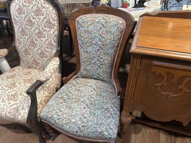 Image for Victorian-Style Upholstered Parlor Chair
