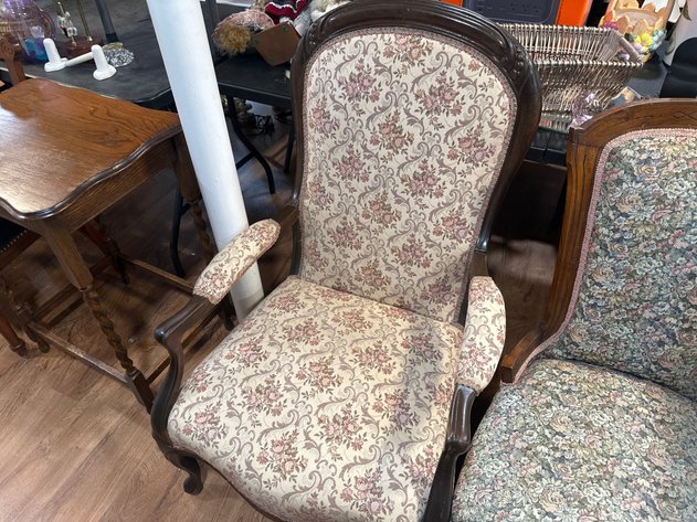 Image for French Provincial Style Floral Tapestry Armchair