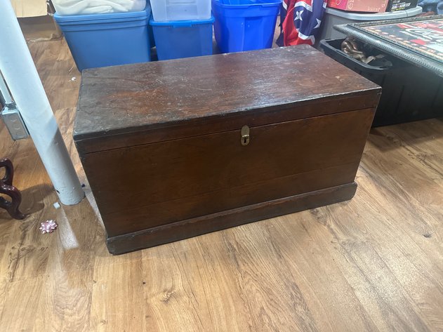 Image for Wooden Flat-Top Blanket Chest with Interior Till