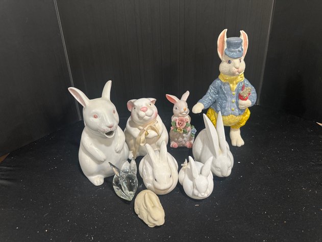 Image for Assorted Ceramic and Glass Rabbit Figurines