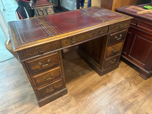 Image for Sligh-Lowry Leather-Top Pedestal Desk