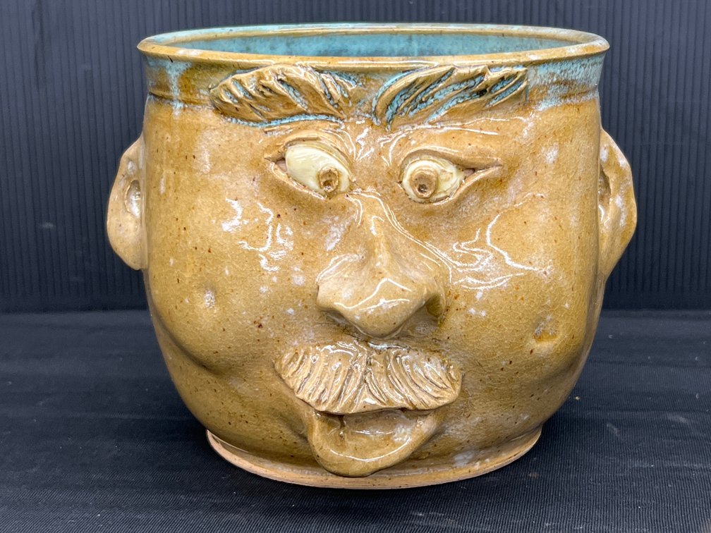 C King Seagrove NC Stoneware Face Vessel