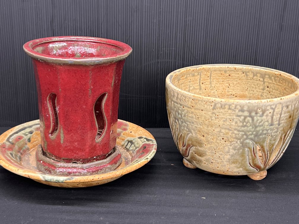 Pottery Planters & Saucer