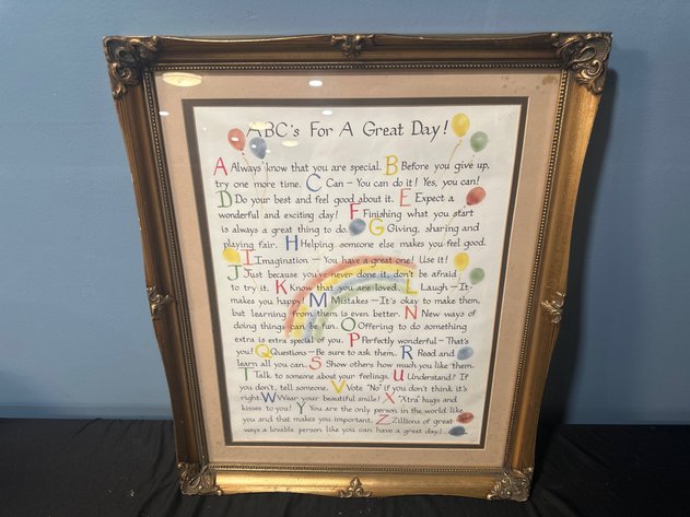 Image for Framed ABC's For A Great Day Alphabet Print