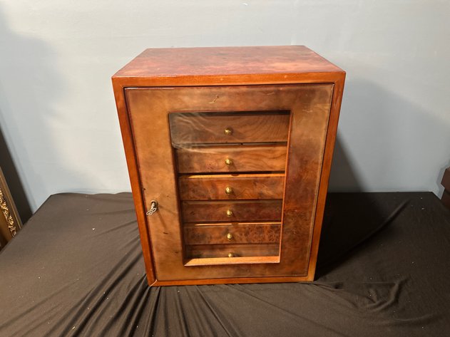 Image for Gentili Burl Wood Multi-Drawer Collector Cabinet