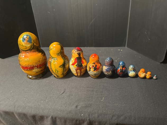Image for Hand-Painted Wooden Matryoshka Nesting Dolls