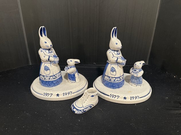Image for The Potting Shed Ceramic Crackle Glaze Figurines