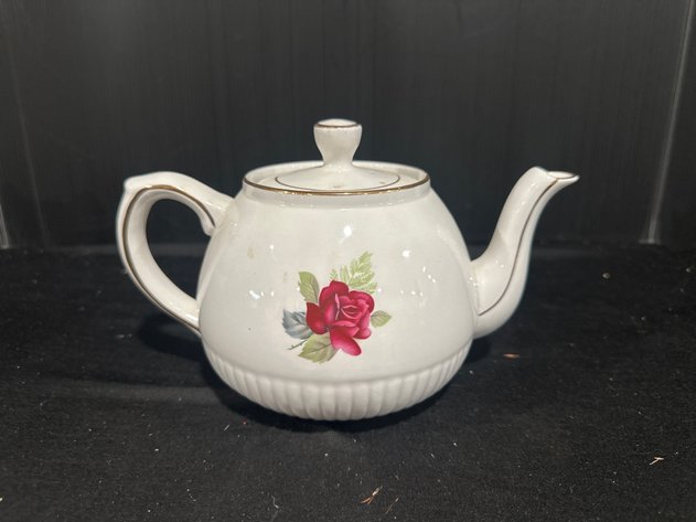 Image for Ellgreave Wood & Sons Ironstone Floral Teapot