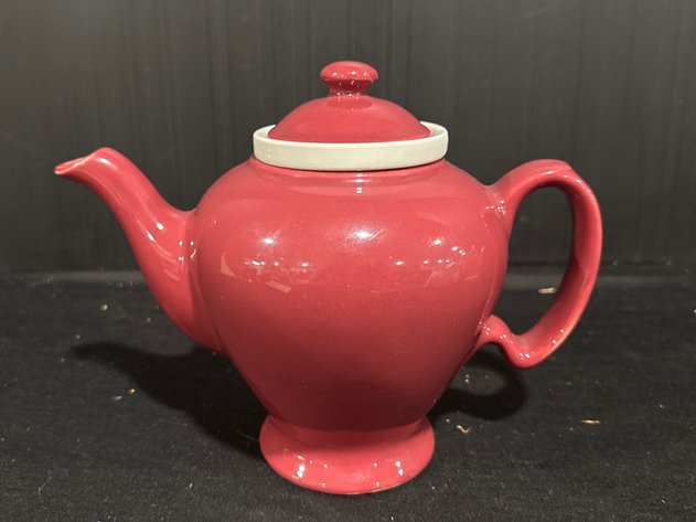Image for McCormick Red Glazed Ceramic Teapot