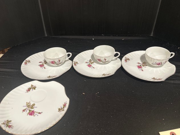 Image for Japanese Porcelain Floral Snack Sets