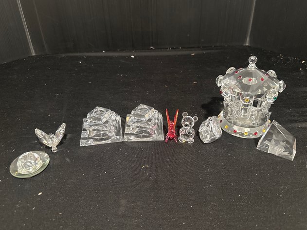 Image for Cristal JG Durand Candle Holders & Crystal Figurines Lot