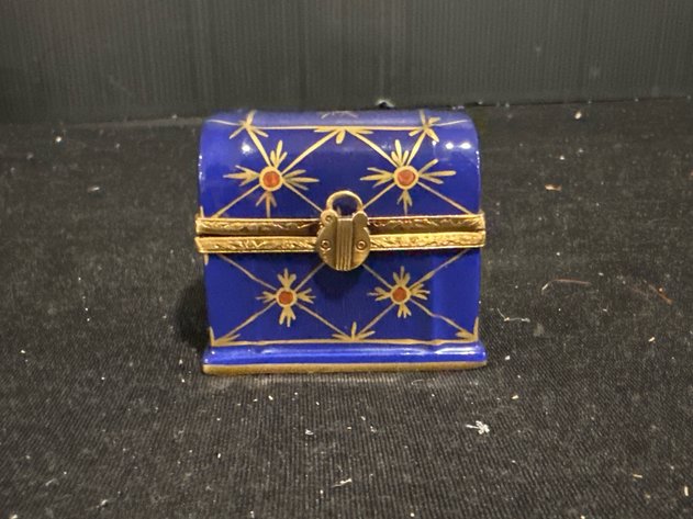 Image for Cobalt Blue Porcelain Trinket Box & Perfume Bottles