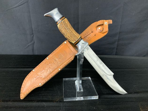 Image for Edge Brand Solingen Stag Handle Bowie Knife & Sheath