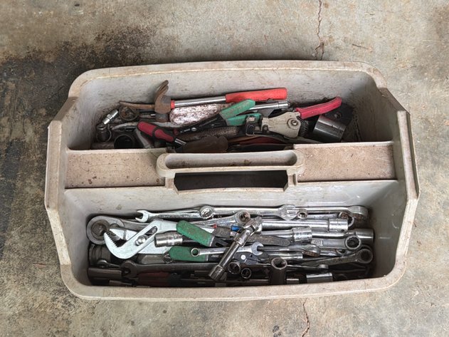 Image for Craftsman & Gearwrench Mixed Tools in Rubbermaid Caddy