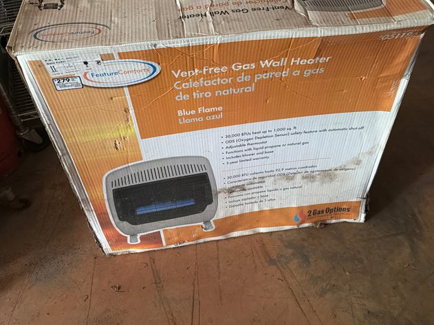 Image for FeatureComforts 30K BTU Blue Flame Gas Wall Heater