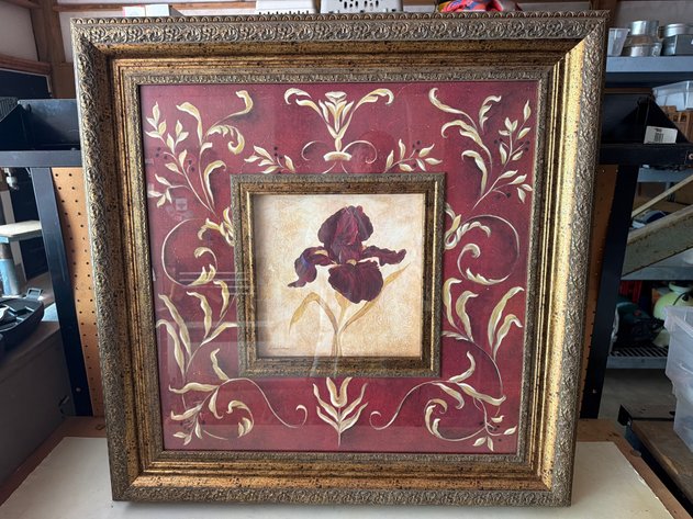 Image for Framed Botanical Iris Artwork