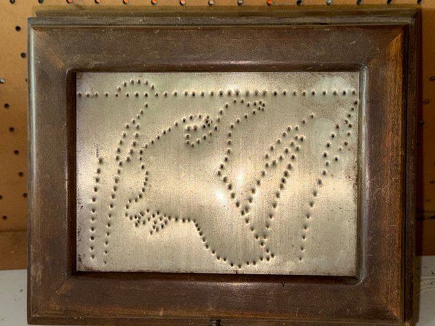 Image for Rustic Wooden Box with Punched Tin Panel
