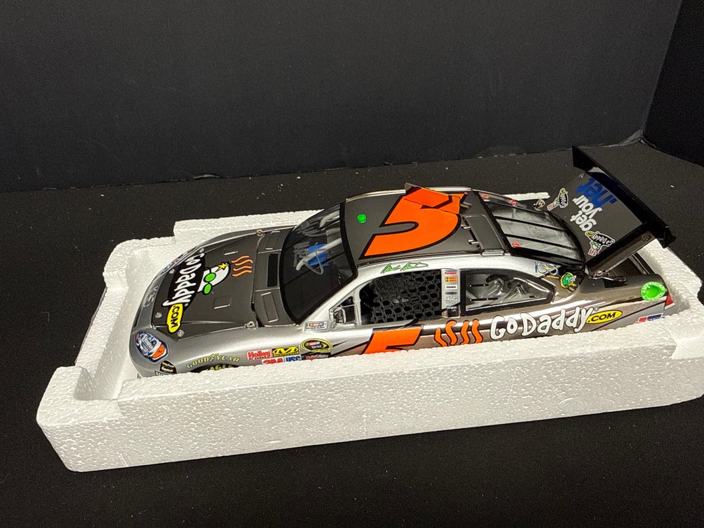 Autographed 1:24 Mark Martin #5 GoDaddy Chevy Impala Die-Cast