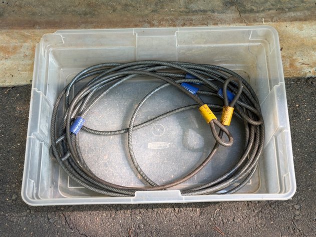 Image for Schlage Braided Steel Security Cables in Rubbermaid Bin